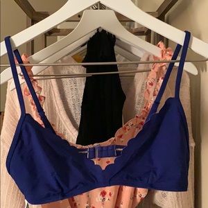 Royal blue scalloped bikini top